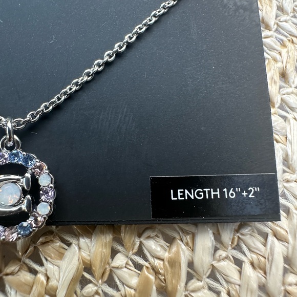COACH Signature Logo Multi-color Crystal Necklace - Picture 4 of 5